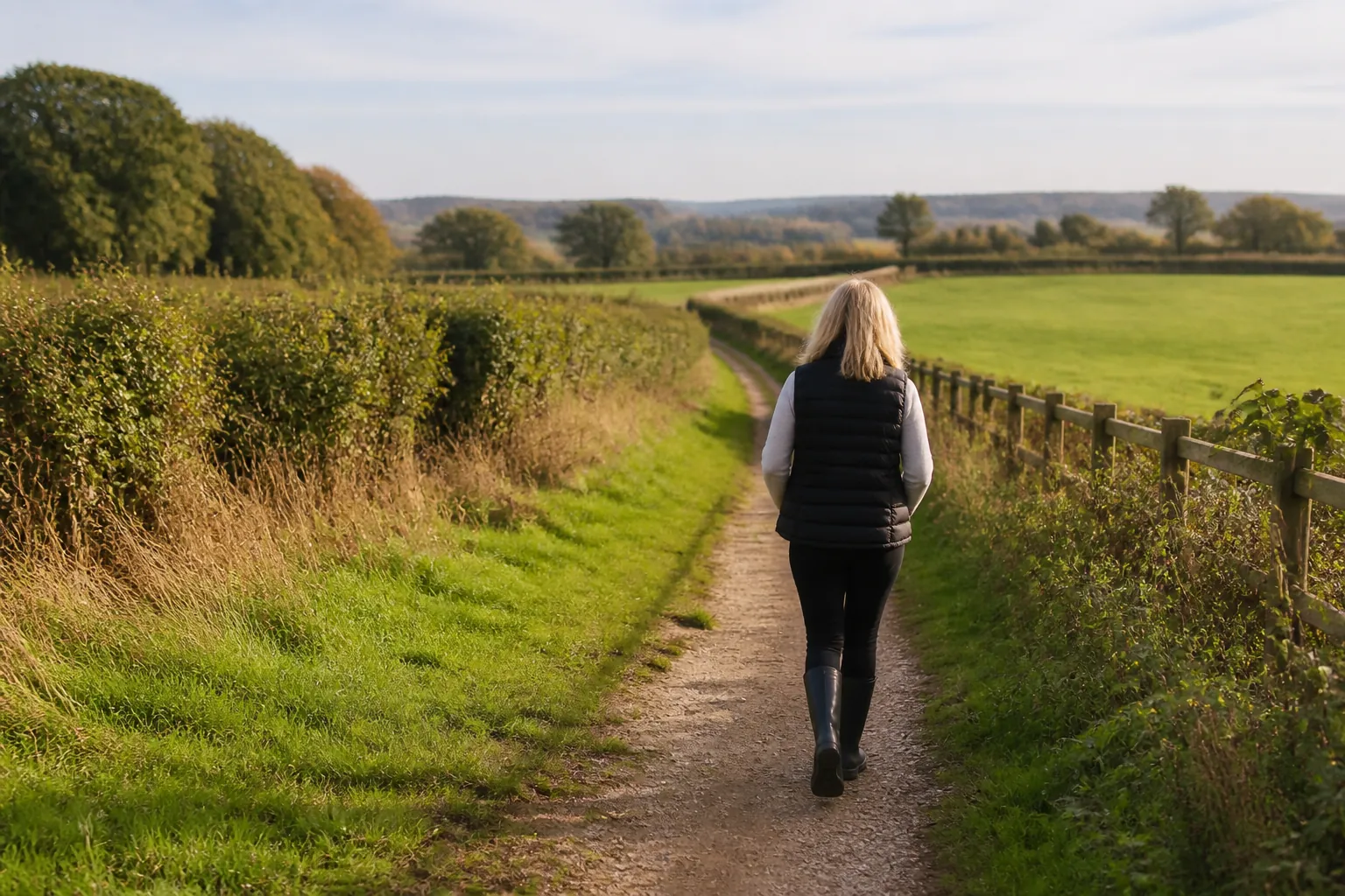 Walking a Hampshire country path